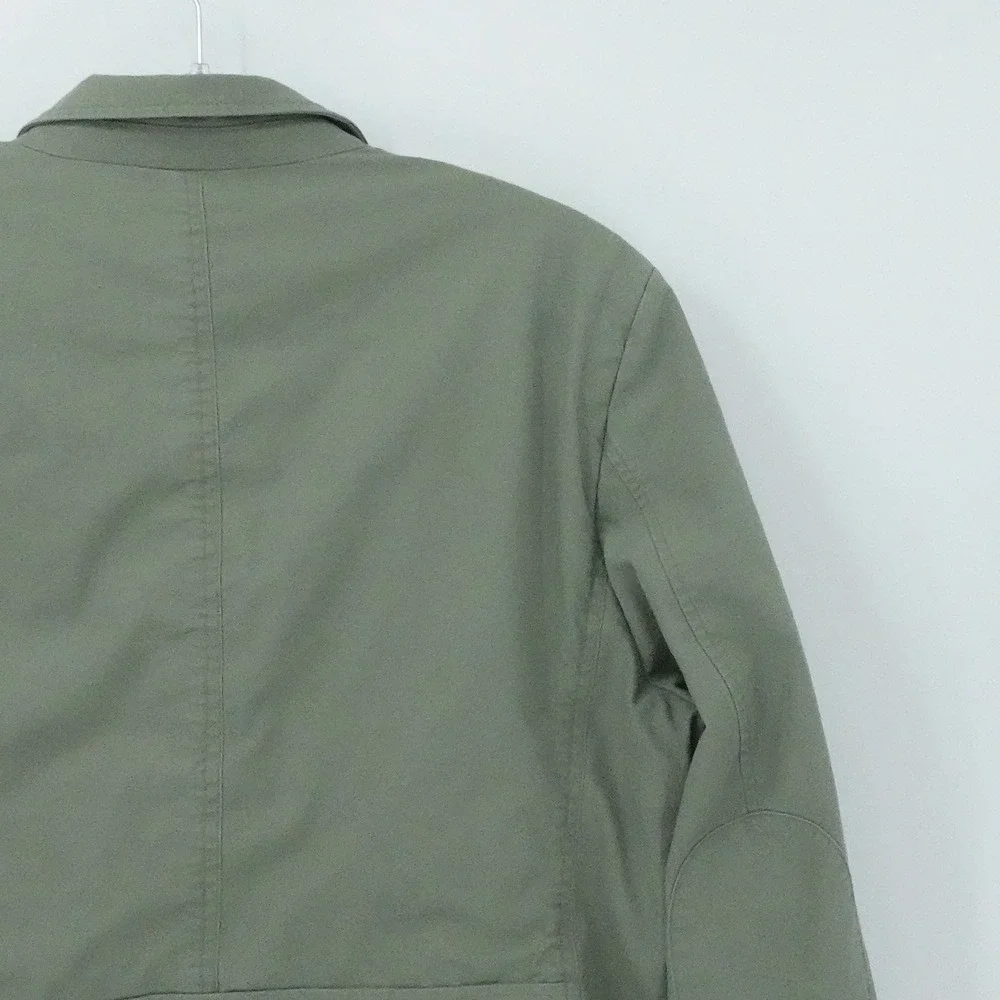 LL Bean Jacket Mens 44 T Olive‎ Green Field Coat Utility SportingElbow Patches